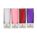 4 pcs 2" x 5" Scented Ribbed Pillar Candle in Box - Asst