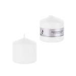 3" x 3" Unscented Domed Top Press Pillar Candle in Shrink Wrap - White